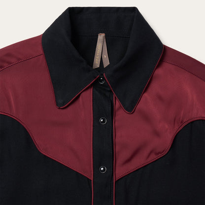 Piped Western Blouse Black - Stetson