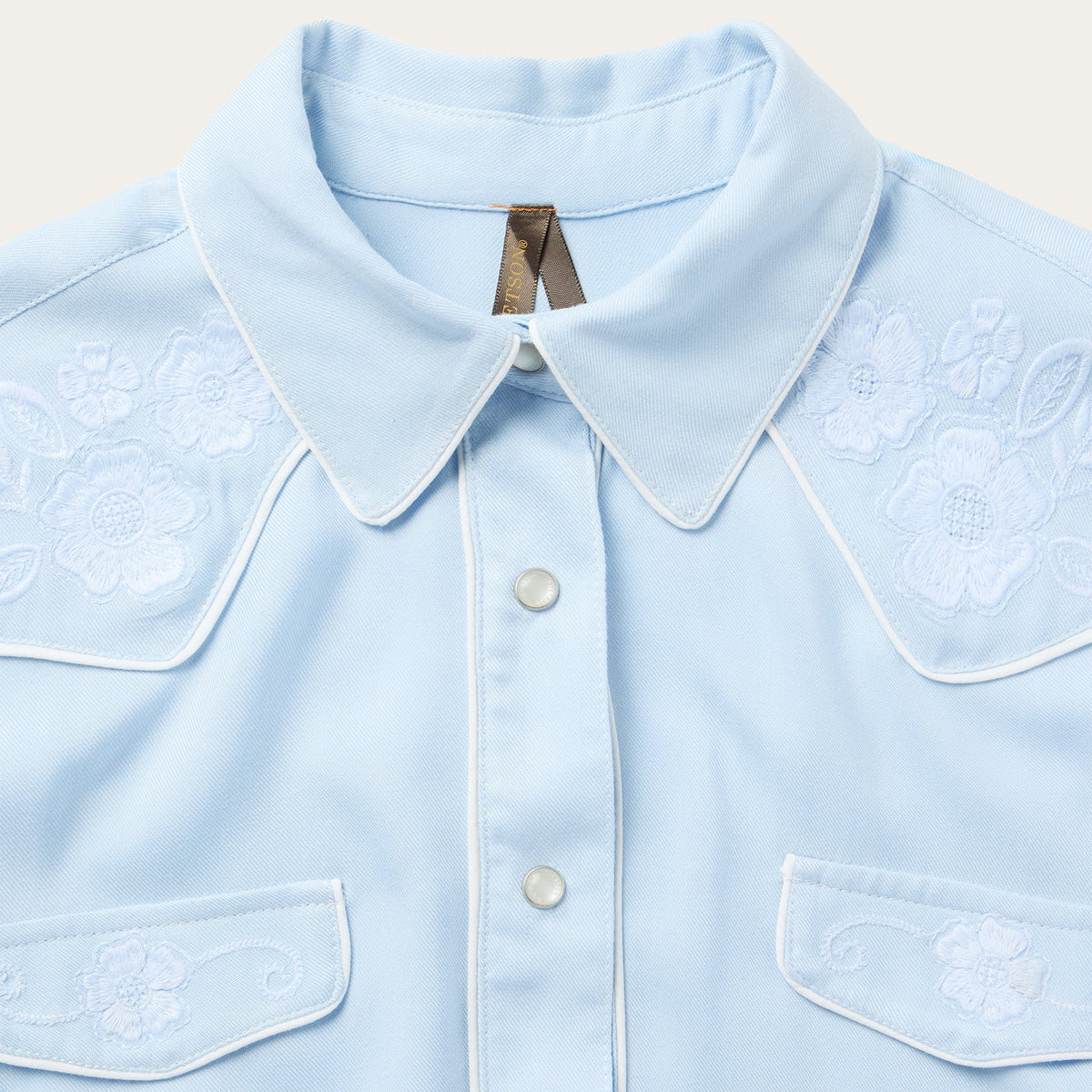 Embroidered Retro Western Shirt Blue - Stetson
