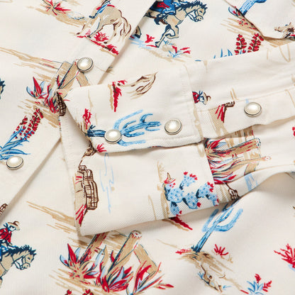 Desert Trail Print Western Shirt White - Stetson