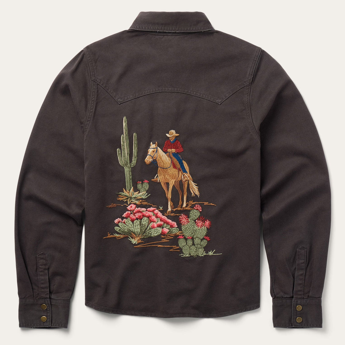 Desert Scene Embroidered Western Shirt Brown - Stetson