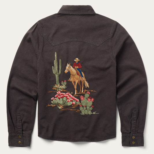 Desert Scene Embroidered Western Shirt Brown - Stetson