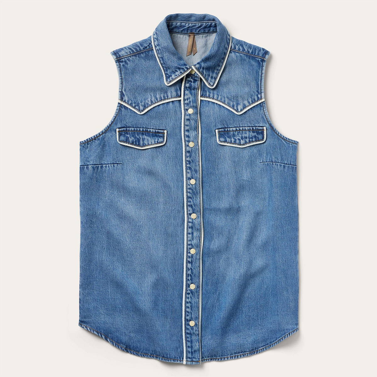 Sleeveless Denim Western Shirt Blue - Stetson