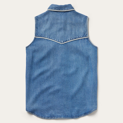 Sleeveless Denim Western Shirt Blue - Stetson