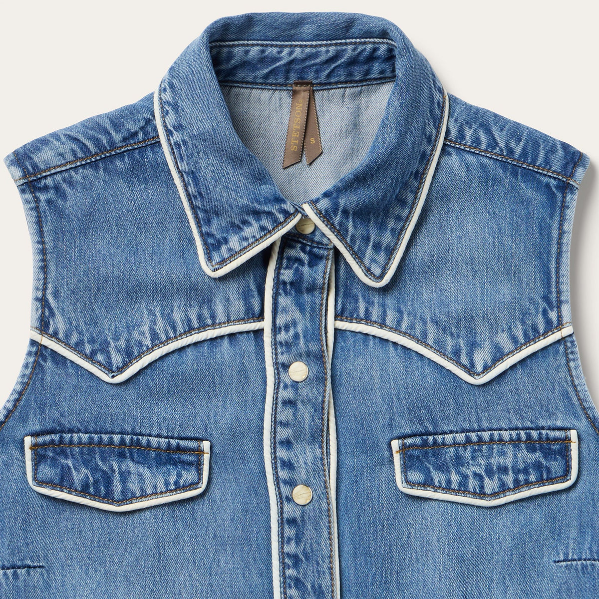 Sleeveless Denim Western Shirt Blue - Stetson