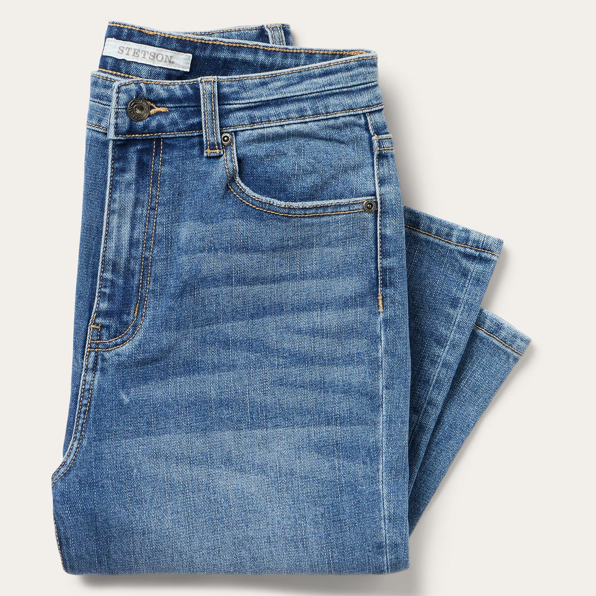 915 High-Rise Straight Fit Jeans Blue Medium Wash - Stetson