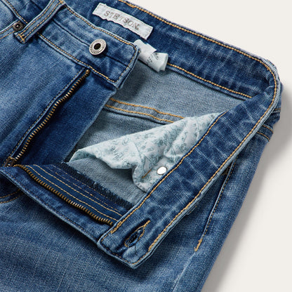 915 High-Rise Straight Fit Jeans Blue Medium Wash - Stetson