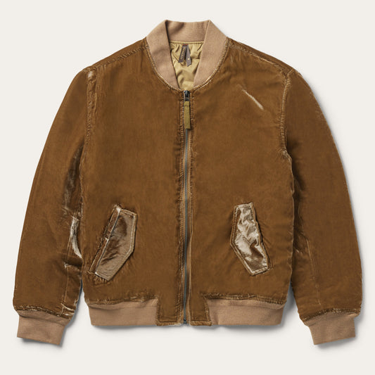 Embroidered Velvet Bomber Jacket Copper - Stetson