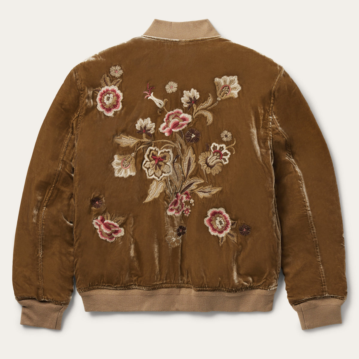 Embroidered Velvet Bomber Jacket Copper - Stetson