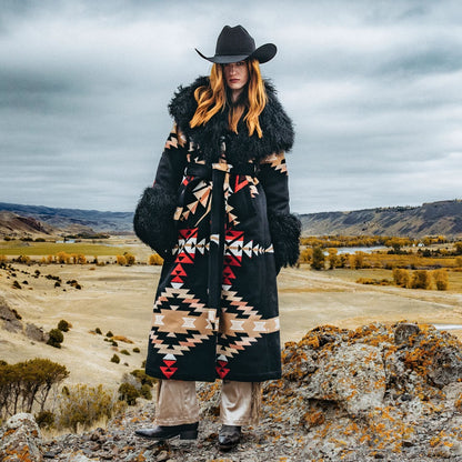 Stetson x Lindsey Thornburg Shearling Duster Black - Stetson