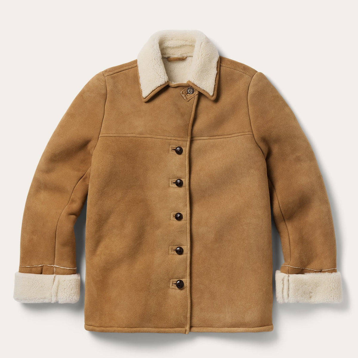 Shearling Suede Ranch Coat Saddle - Stetson