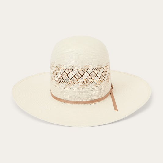 Thunder 10X Open Crown Straw Cowboy Hat Ivory Gray - Stetson
