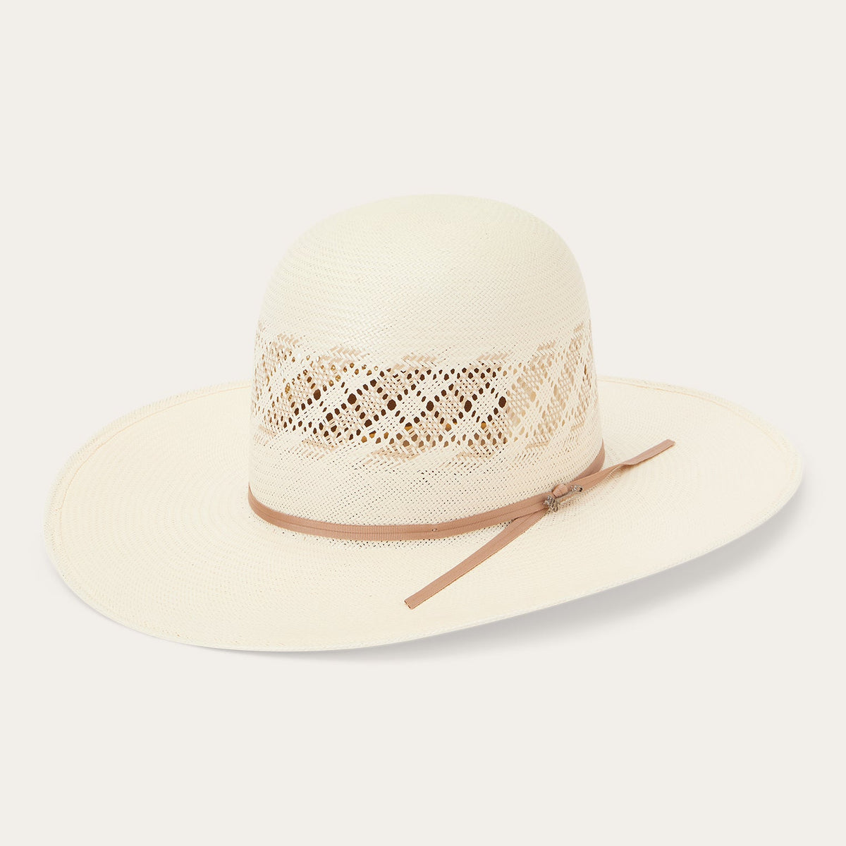 Thunder 10X Open Crown Straw Cowboy Hat Ivory Gray - Stetson