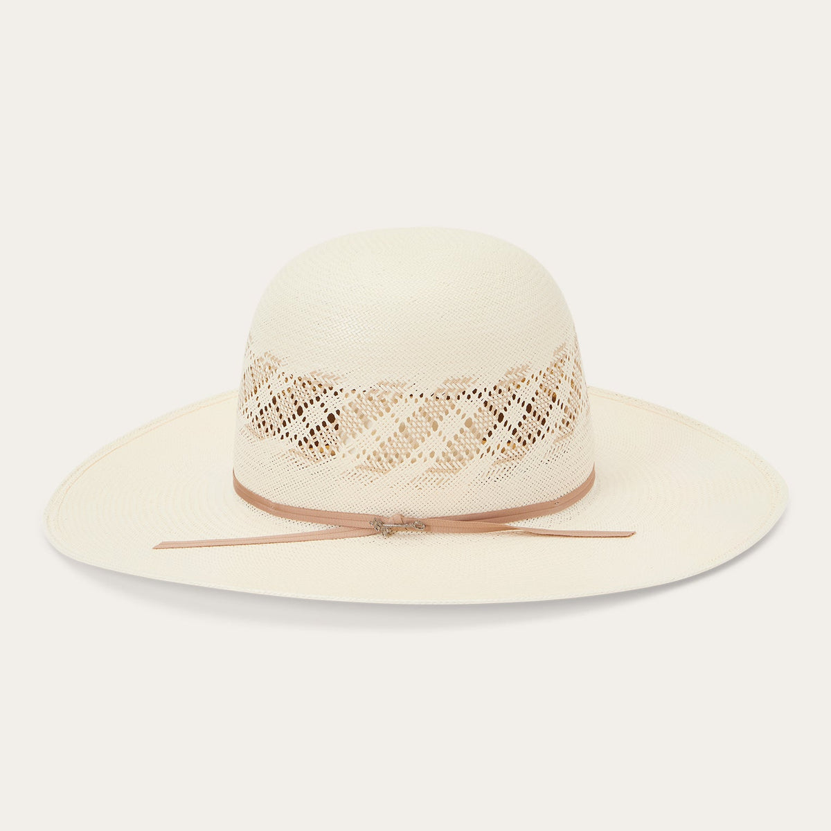 Thunder 10X Open Crown Straw Cowboy Hat Ivory Gray - Stetson