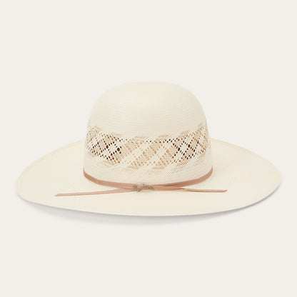 Thunder 10X Open Crown Straw Cowboy Hat Ivory Gray - Stetson