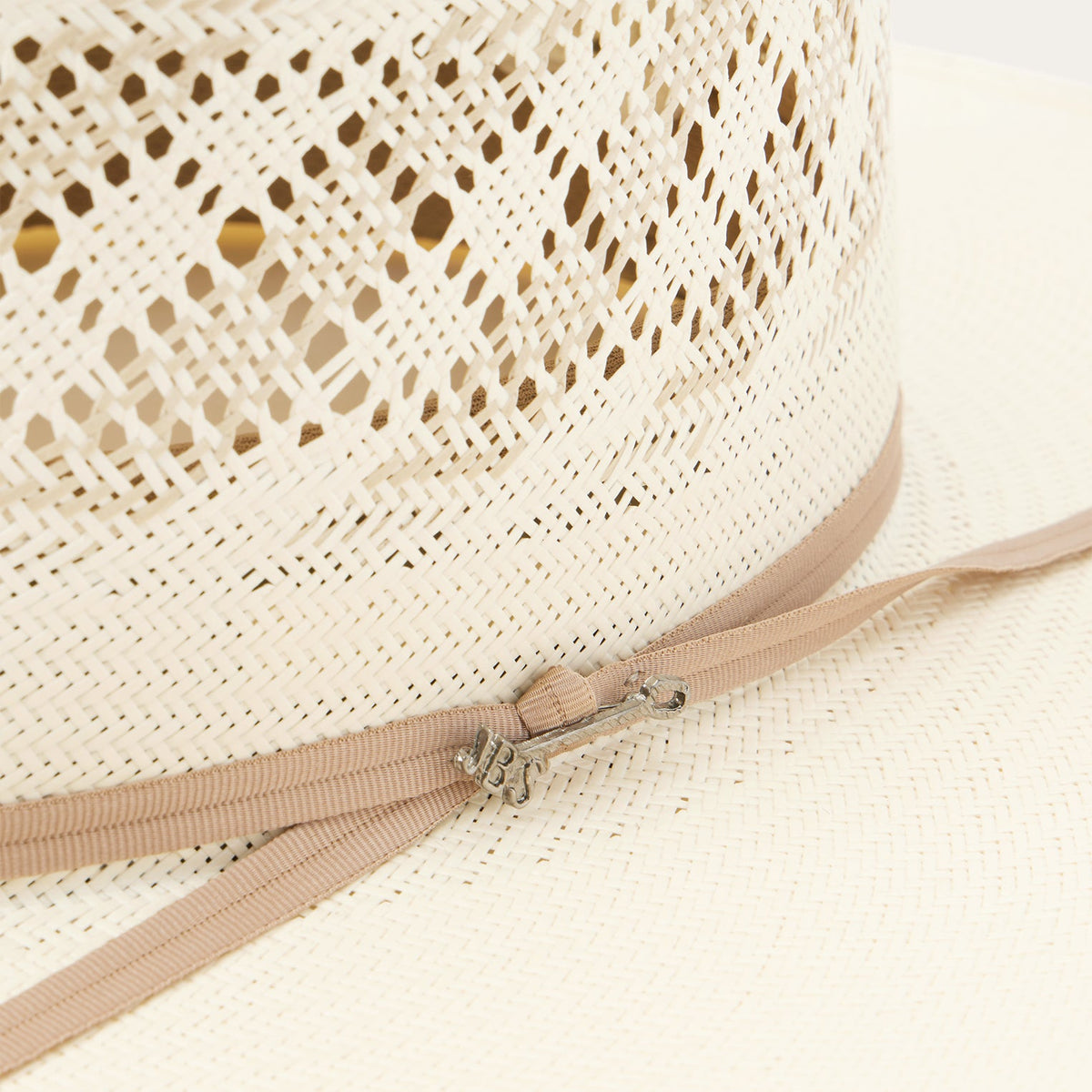 Thunder 10X Open Crown Straw Cowboy Hat Ivory Gray - Stetson