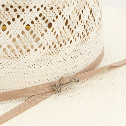 Thunder 10X Open Crown Straw Cowboy Hat Ivory Gray - Stetson