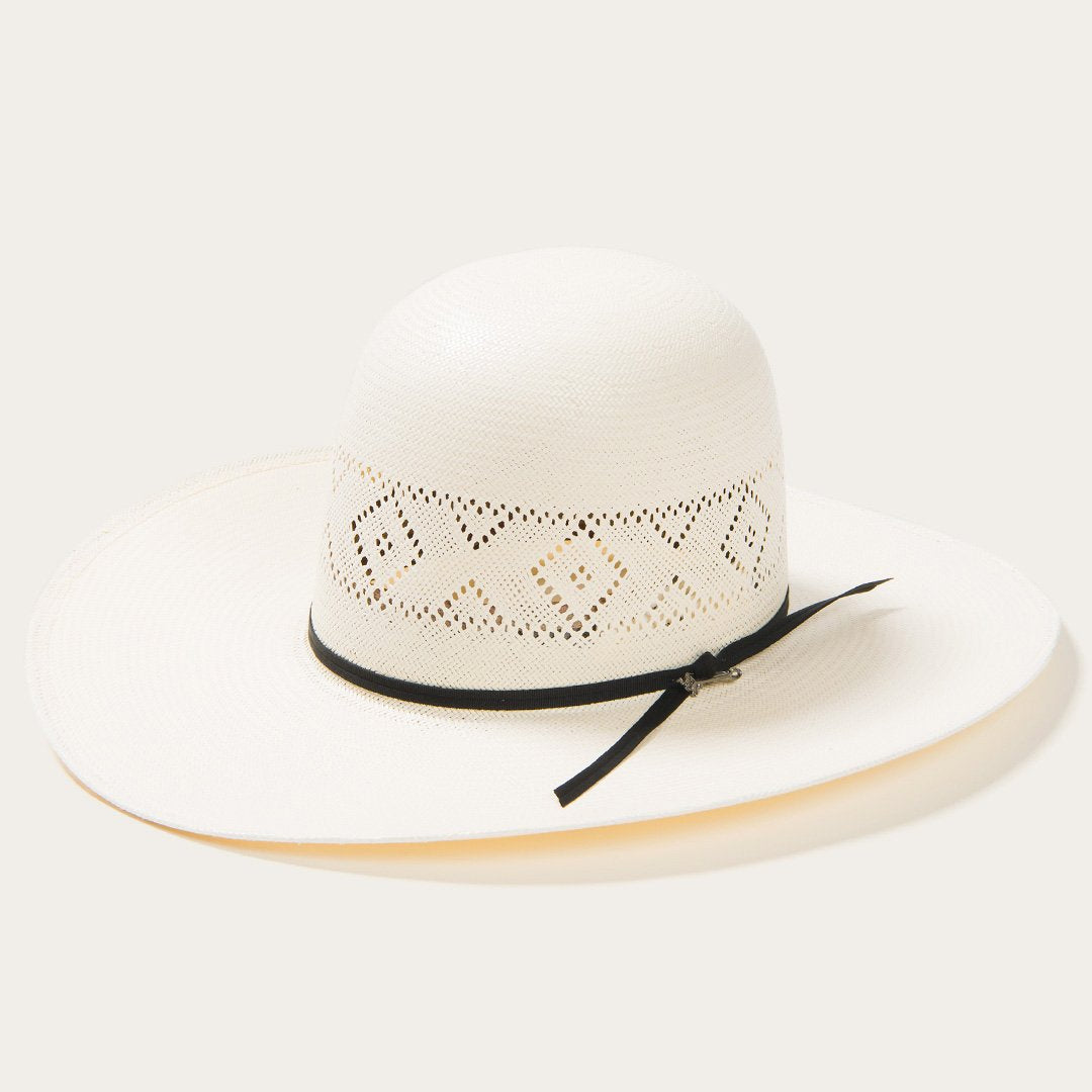 Saddleman 20X Open Crown Straw Cowboy Hat Natural - Stetson