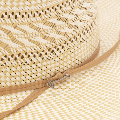 Classic 20X Open Crown Straw Cowboy Hat Ivory/Wheat - Stetson