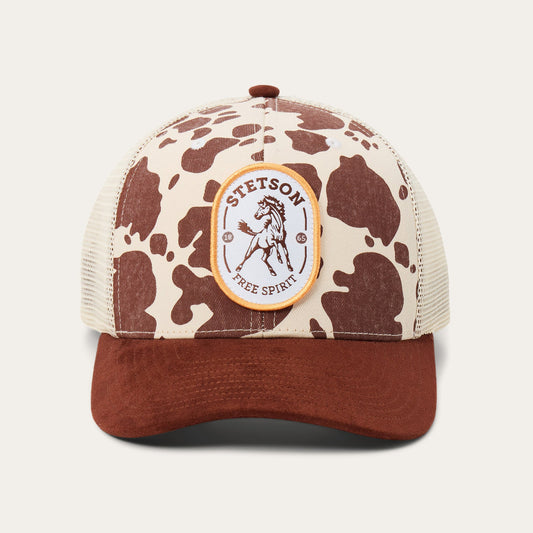 Free Spirit Trucker Hat Brown Cow - Stetson