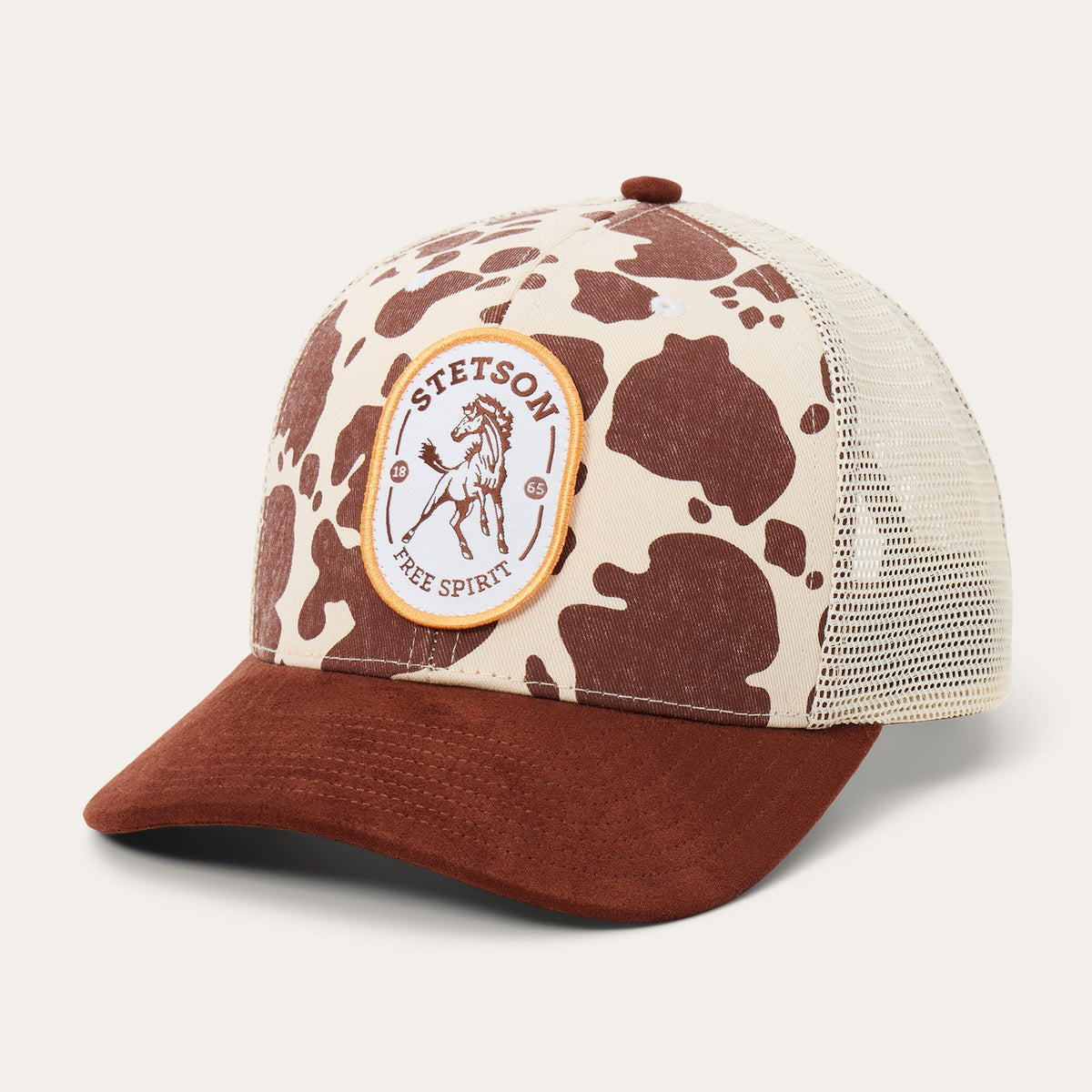 Free Spirit Trucker Hat Brown Cow - Stetson