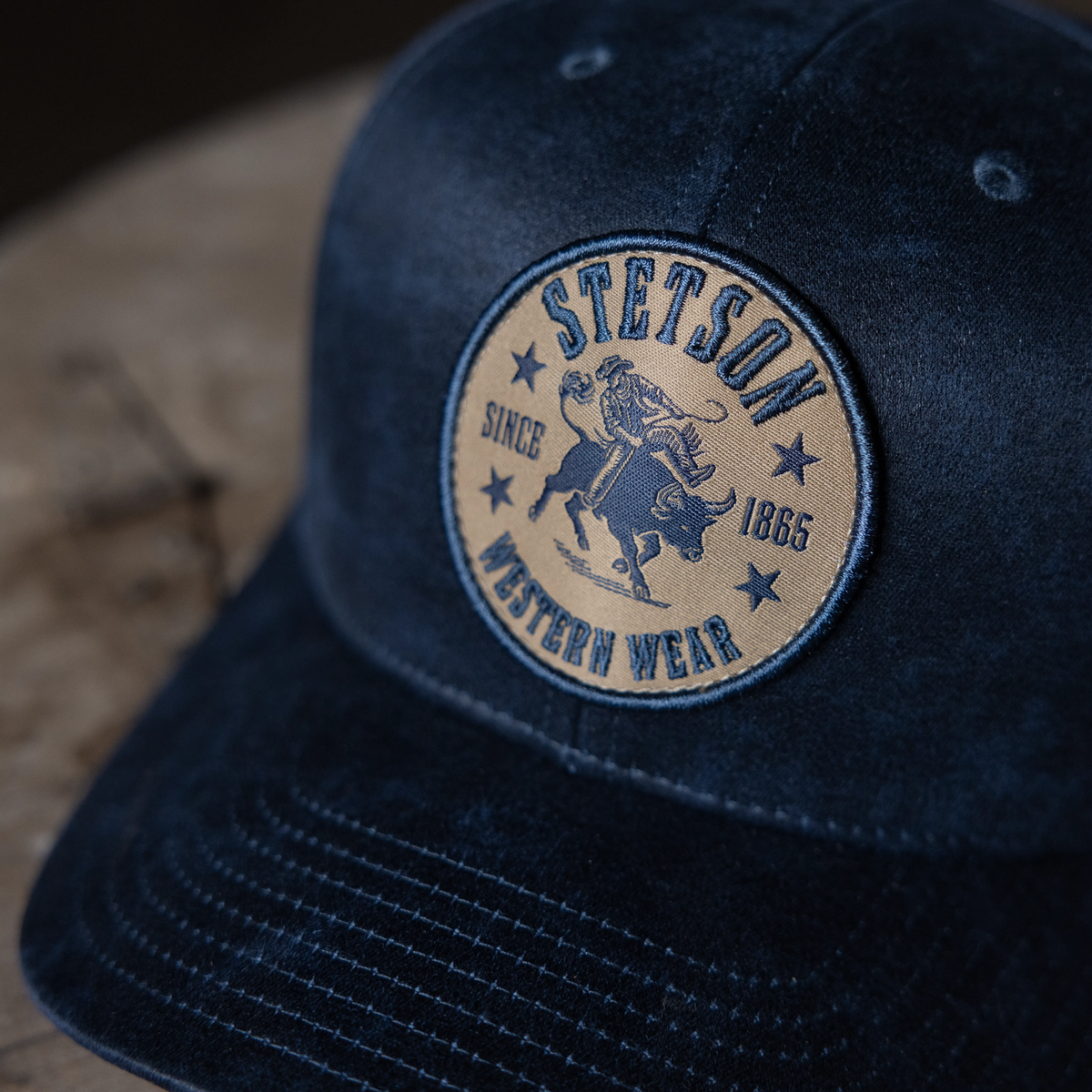 Bull Rider Patch Trucker Hat Navy - Stetson