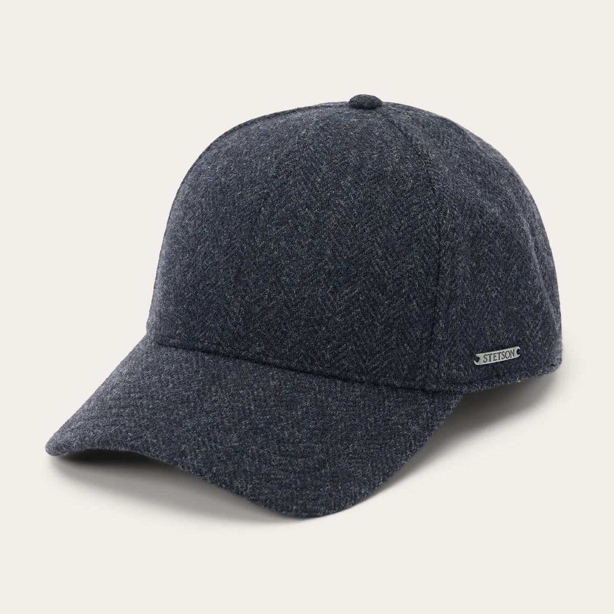 Wool Herringbone Baseball Cap Dark Grey Herringbone - Stetson
