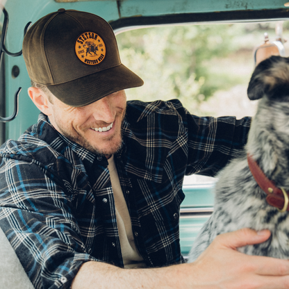 Bull Rider Patch Trucker Hat Brown - Stetson