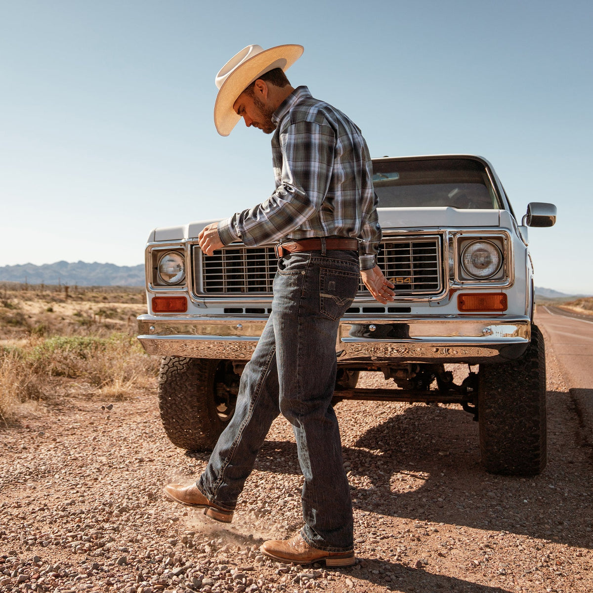 Goddard Burnished Blue & Brown Leather Boot Brown - Stetson