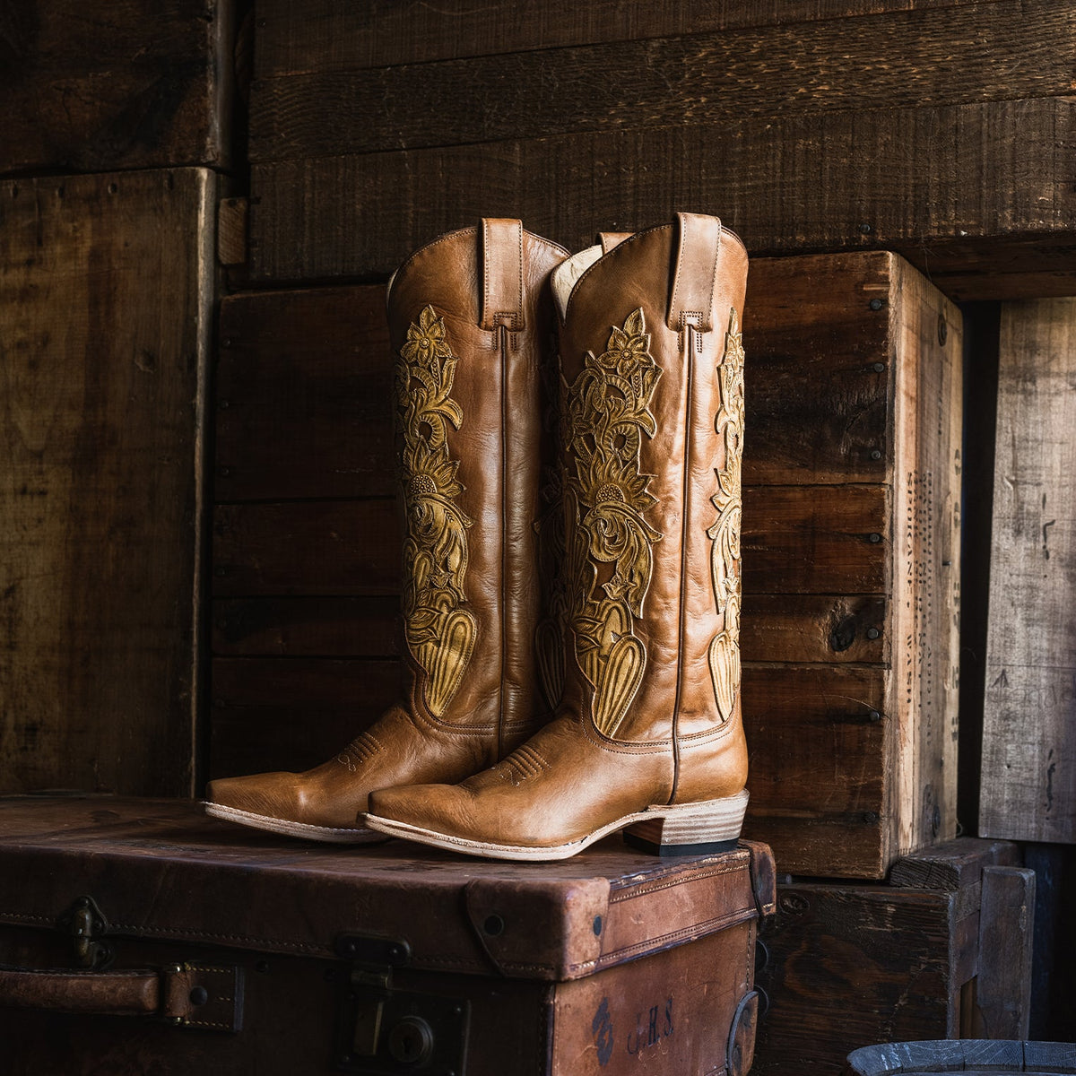 Jules Hand Tooled Leather Boot Brown - Stetson