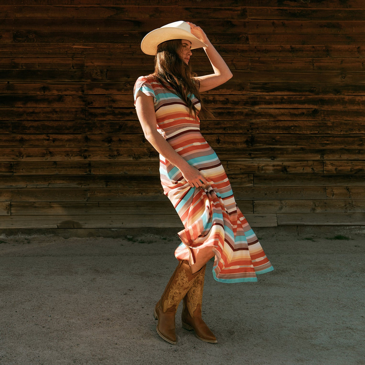 Jules Hand Tooled Leather Boot Brown - Stetson