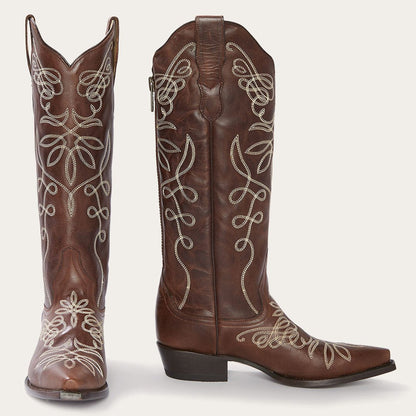 Adeline Burnished Brown Back Zip Cowboy Boot Brown - Stetson