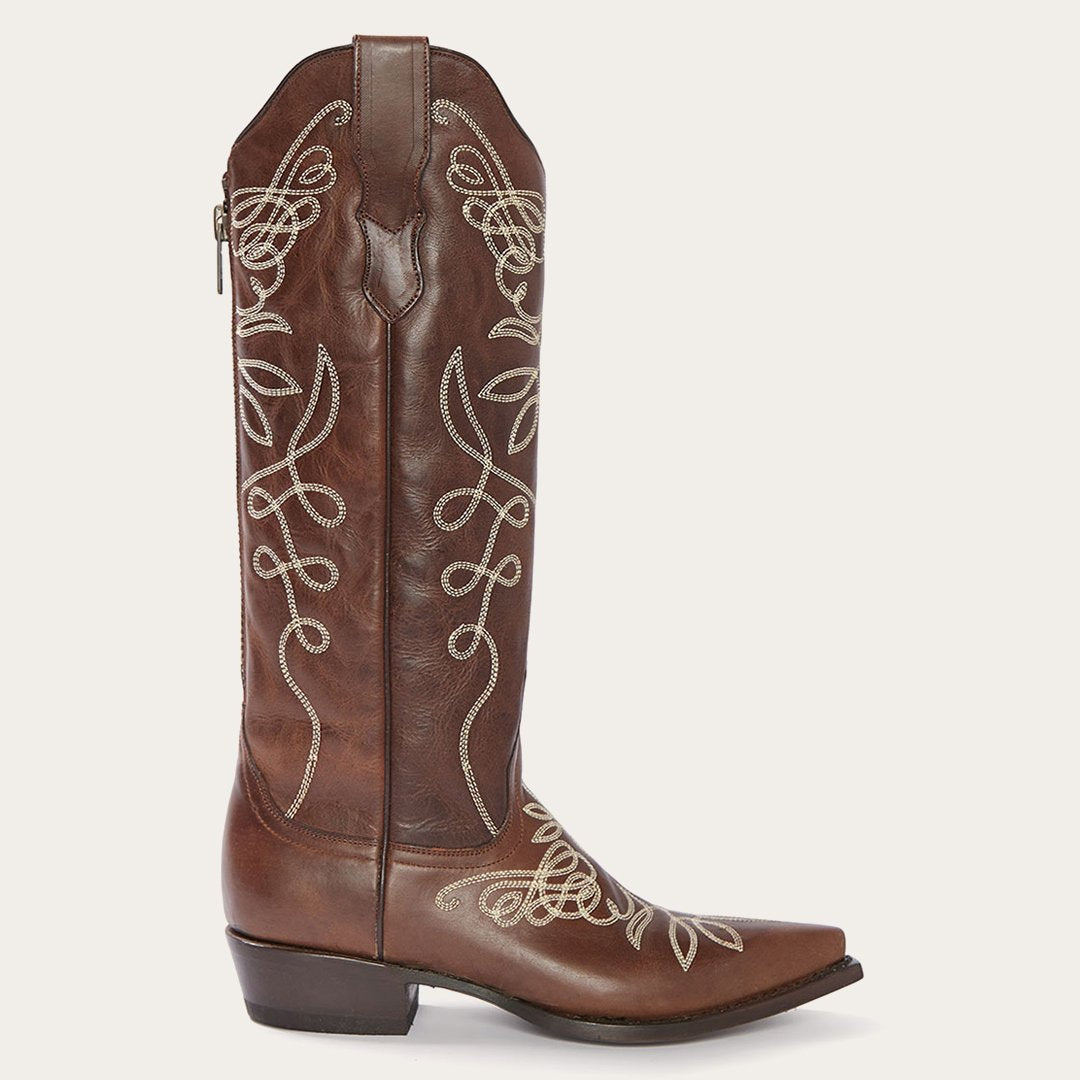 Adeline Burnished Brown Back Zip Cowboy Boot Brown - Stetson