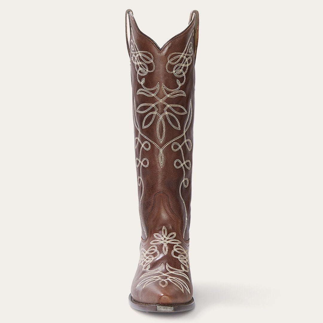 Adeline Burnished Brown Back Zip Cowboy Boot Brown - Stetson