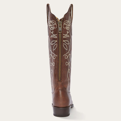 Adeline Burnished Brown Back Zip Cowboy Boot Brown - Stetson