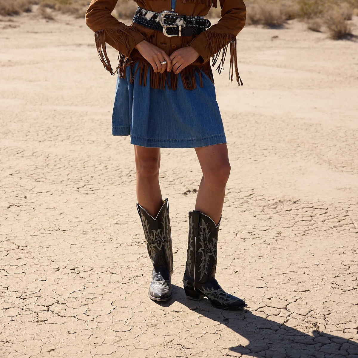 Tina Black & White Flame Embroidered Cowboy Boot Black - Stetson