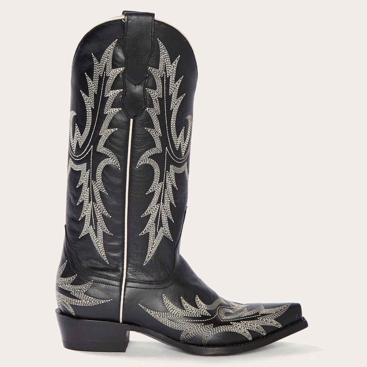 Tina Black & White Flame Embroidered Cowboy Boot Black - Stetson