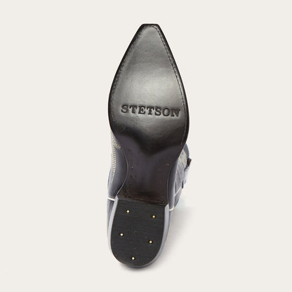 Tina Black & White Flame Embroidered Cowboy Boot Black - Stetson