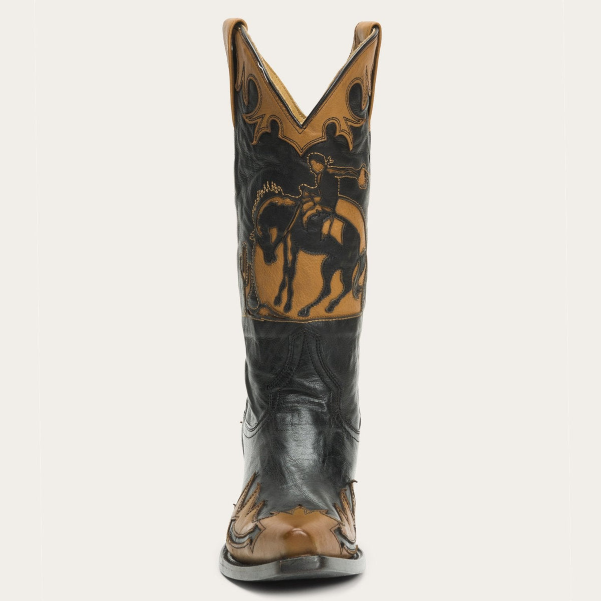 Faye Cowgirl & Horse Underlay Leather Boot Black - Stetson