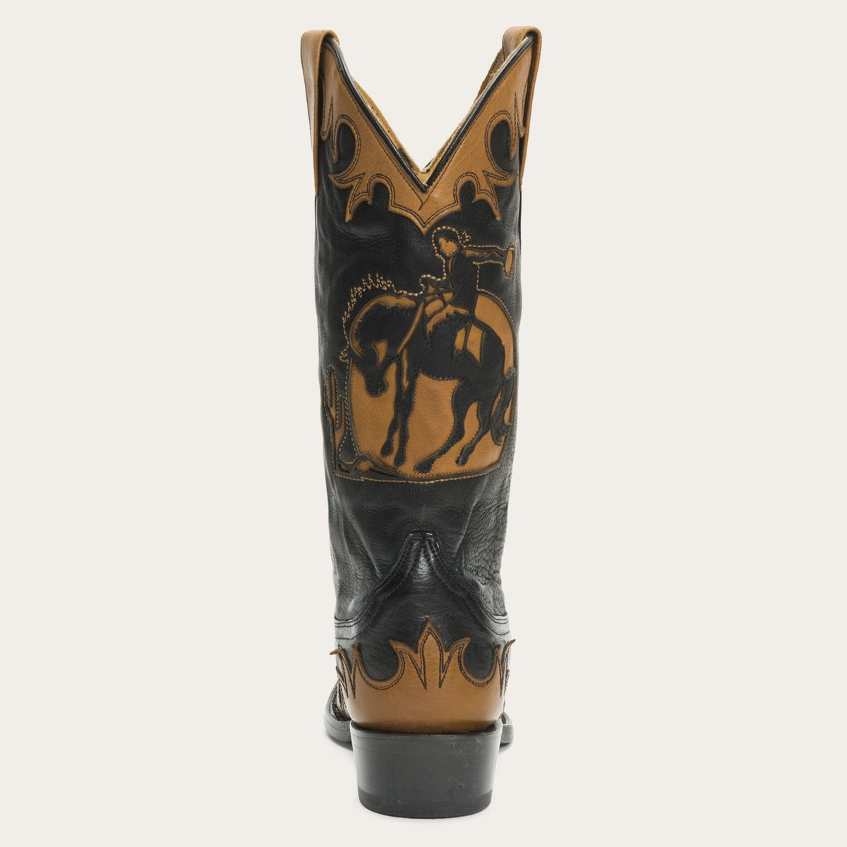 Faye Cowgirl & Horse Underlay Leather Boot Black - Stetson