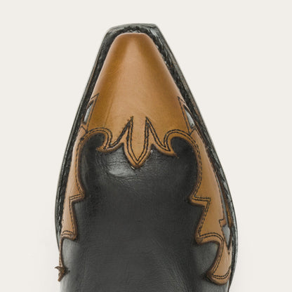 Faye Cowgirl & Horse Underlay Leather Boot Black - Stetson