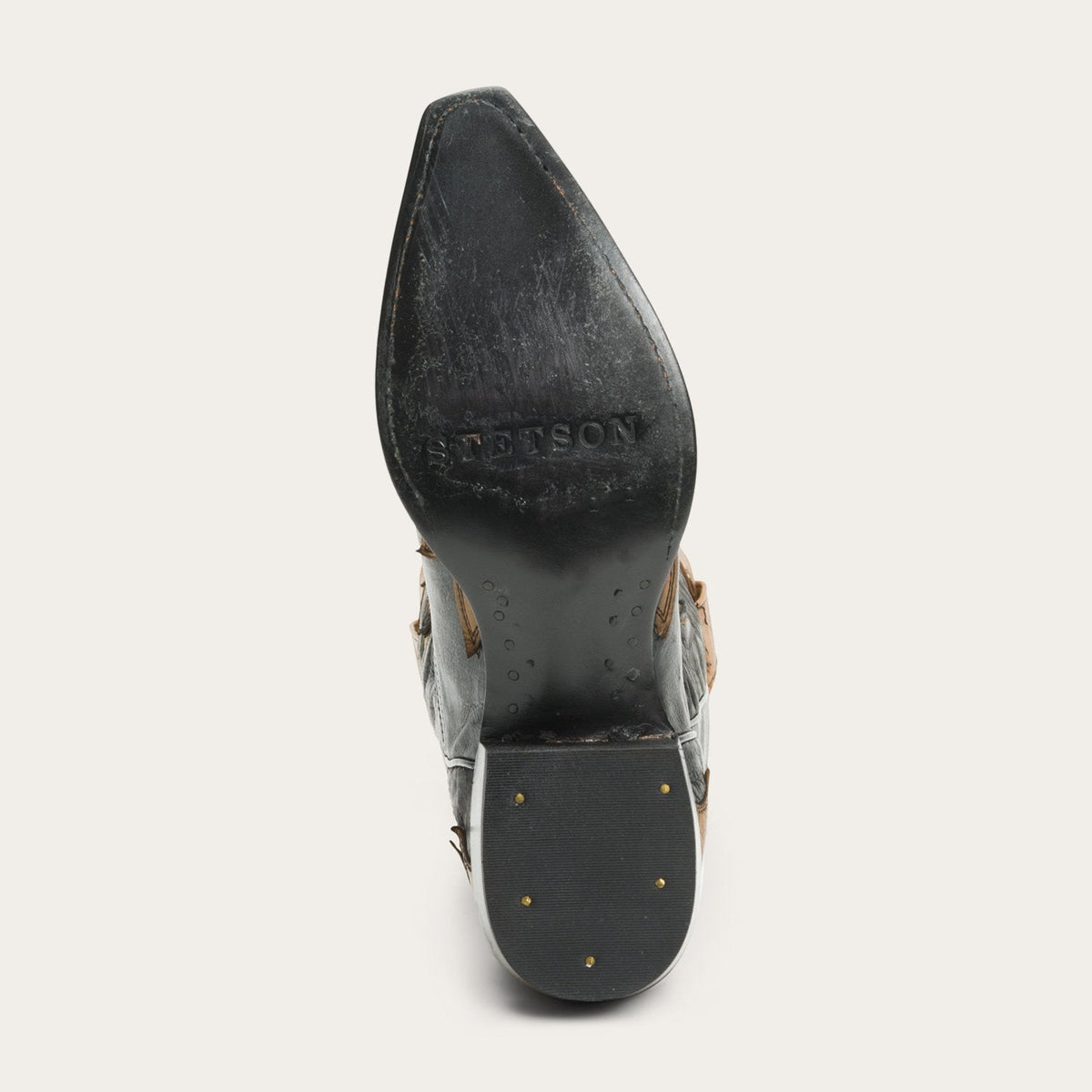 Faye Cowgirl & Horse Underlay Leather Boot Black - Stetson