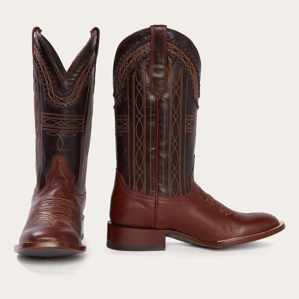 Denver Brown Goat Hand Stitched Cowboy Boot Brown - Stetson